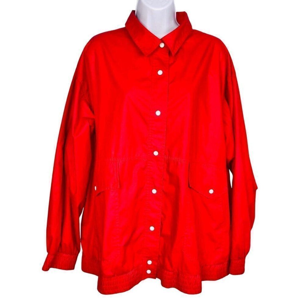Vintage Koret Womens Jacket 3XL Red Windbreaker Plus Lightweight Snap